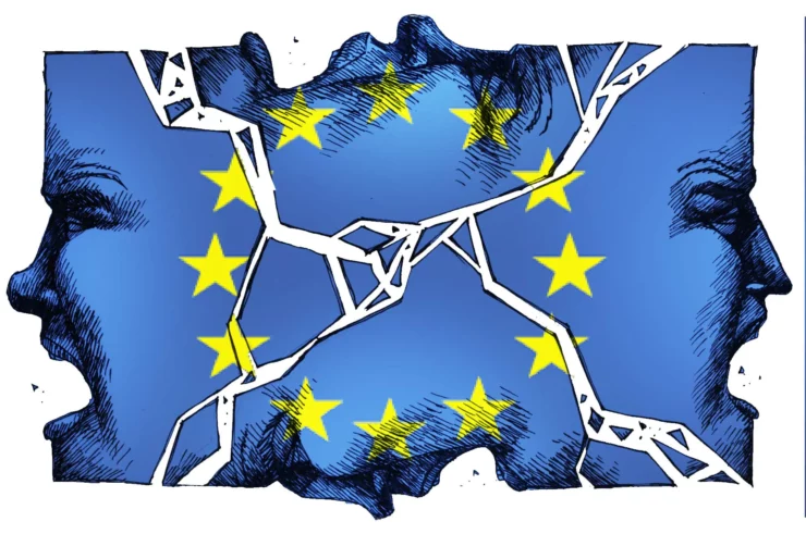 Current global dynamics accelerate the disintegration of Europe