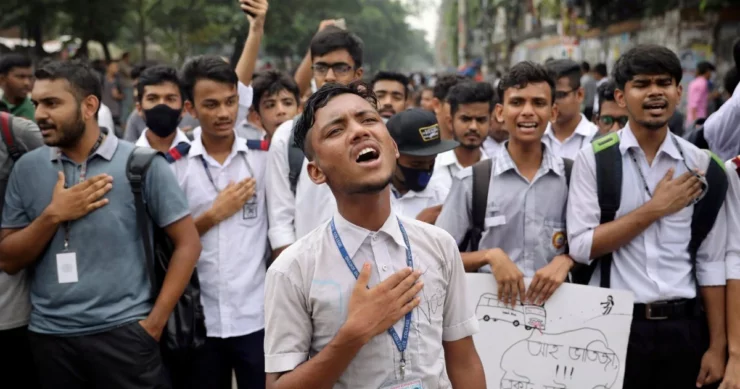 Bangladesh mass protests by student youth 