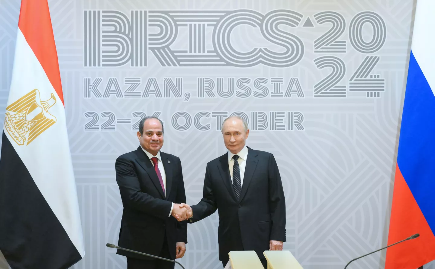 Egyptian President Abdel Fattah el-Sisi. Russian President Vladimir Putin